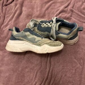 Shoe Dazzle Women's Sneakers in Blue and Cream